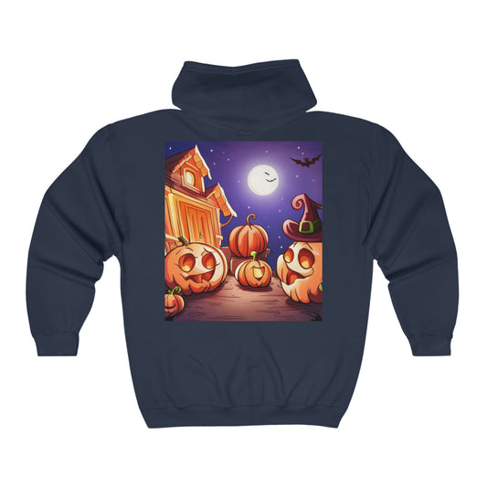 Unisex Heavy Blend™ Full Zip Hooded Sweatshirt_Halloween Design 7