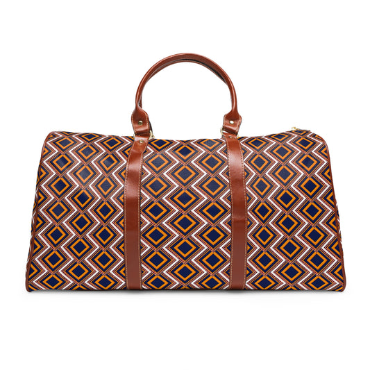 Waterproof Travel Bag_Nylon & PU Leather_Double Diamond Pattern(AOP)