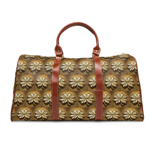 Waterproof Travel Bag_Nylon & PU Leather_ Golden Clovers(AOP)