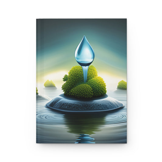 Hardcover Journal Matte_5.75"x8"_150 Pages_3D Water Droplet Column Art