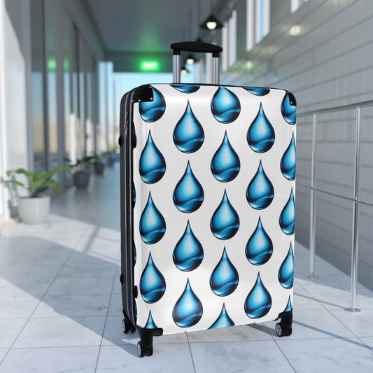 Suitcase_3 Size_ PC+ABS_Trolley Spinner_Water Droplet Pattern_WTB (Only Front)