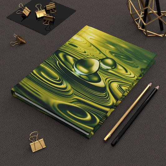 Hardcover Journal Matte_5.75"x8"_150 Pages_Lined_3D Water Droplets & Wave Art