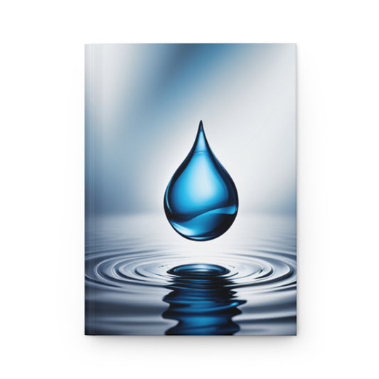 Hardcover Journal Matte_5.75"x8"_150 Pages_Falling Transparent Water Droplets